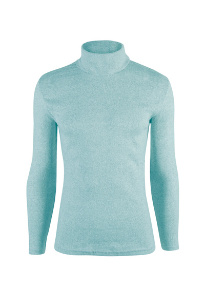 VEAVEN Erkek Su Yeşili Balıkçı Yaka Boğazlı Slim Fit Kazak