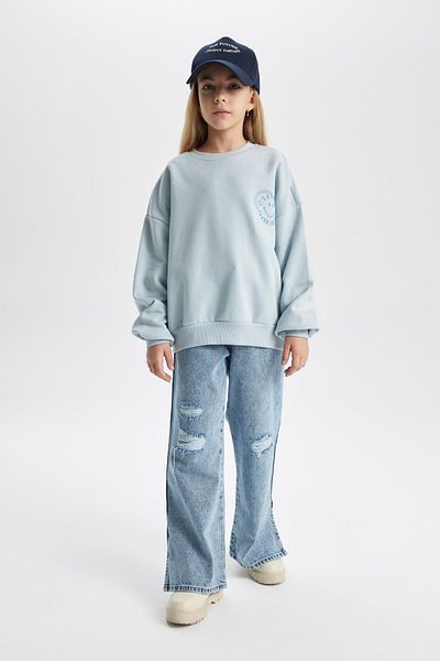 DeFacto Girl's Crew Neck Relax Fit Sweatshirt - B8238A823Wn
