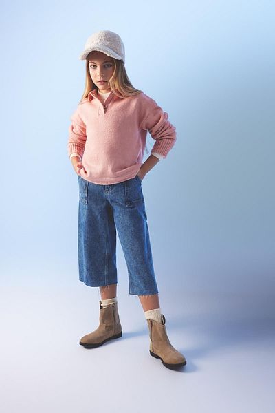 DeFacto Polo-Kragen-Pullover für Mädchen – geknöpft, A2883a823au