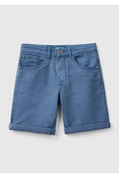 United Colors of Benetton Erkek Çocuk Koyu Mavi Bermuda Şort