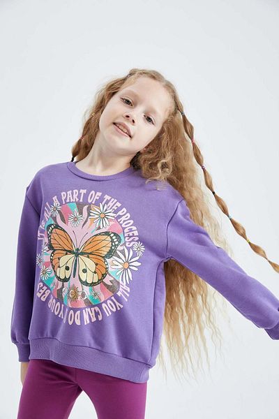 DeFacto Crew Neck Girl's Sweatshirt - Y8476A622Wn