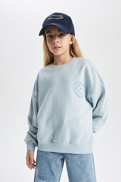 DeFacto Girl's Crew Neck Relax Fit Sweatshirt - B8238A823Wn