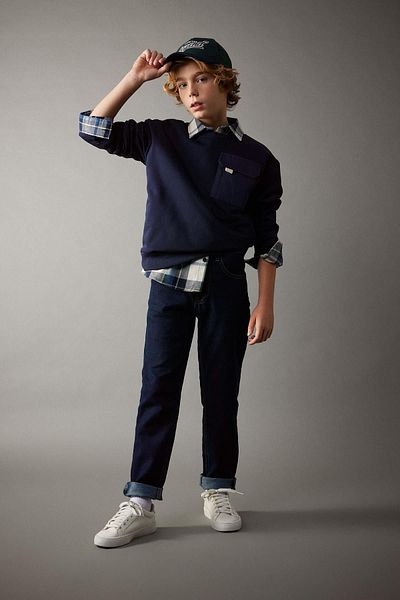 DeFacto Boy Oversize Wide Fit Crew Neck Thick Sweatshirt B3992A823Wn