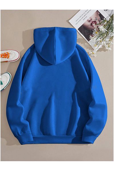 yueswear Унисекс плетен суитшърт Sax-Blue - повдигнат, перфектно 2-въжев модел