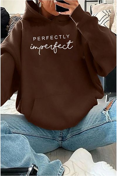 memowear Кафяв унисекс плетен суитшърт - повдигнат, перфектна кройка