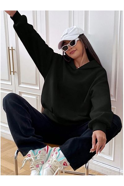 yueswear Μαύρο πλεκτό φούτερ Do You Unisex 2ip