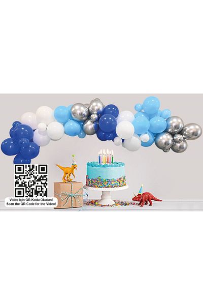 eğlencemarketi Men's Birthday Balloon Chain Set 70 Pieces