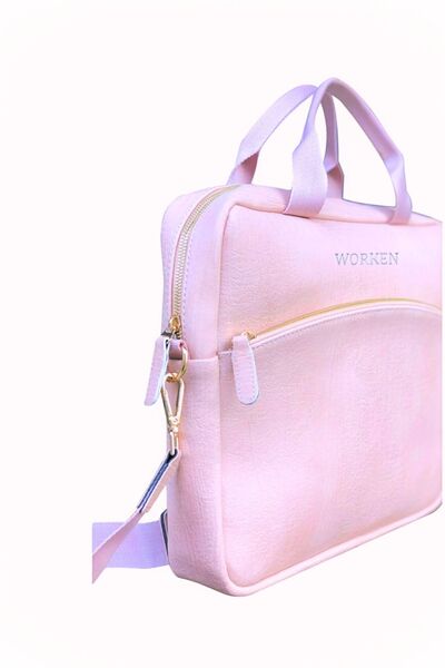 worken حقيبة ماك بوك مقاس 15 بوصة - جلد نباتي مقاوم للماء ومضاد للخبط