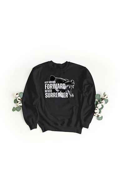 LAND MODA Φούτερ με μαύρο στάμπα oversize