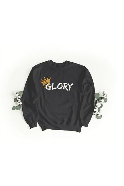 LAND MODA Φούτερ με μαύρο στάμπα oversize