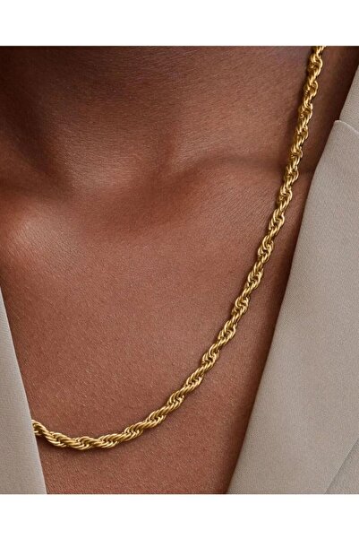NOVARİKA Kadın Kalın Burgu Halat Zincir Yüksek Kalite Kararmaz Ayarlanabilir ...