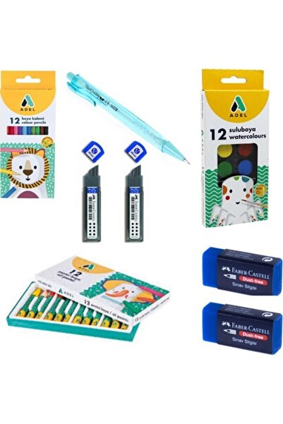 Faber Castell مجموعة عادل فابر كاستل المدرسية - ألوان مائية - لون جاف - قلم ت...