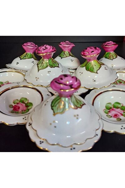 Handmade ESTERHOMEDECOR 6’lı porselen el boyama lokumluk