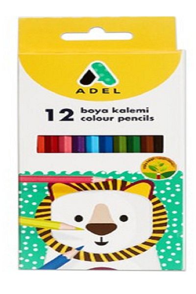 Adell Adel 12 Liters Dry Color - Water Color - Pastel Paint - Pencil - Red Pencil - Eraser 62 Pieces