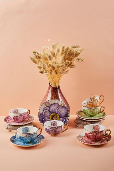 Perotti Victoria 6-Piece Porcelain Coffee Cup-32