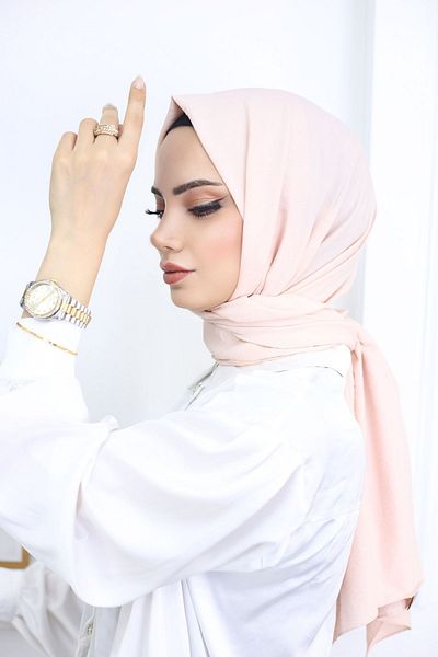 feronis Hijab Γυναικείο Cotton Jazz Shawl Model _ Πούδρα