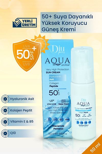 Diu Paris 50 ml Aqua Spf 50 Sunscreen - Waterproof, Uva Uvb Q10 under Makeup Base
