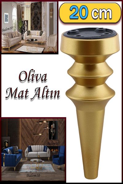 Badem10 Oliva Mat Aur 20 Cm Mobilier Canapea Fotoliu Unitate Tv Consolă Upgrade Riser Picior Picioare