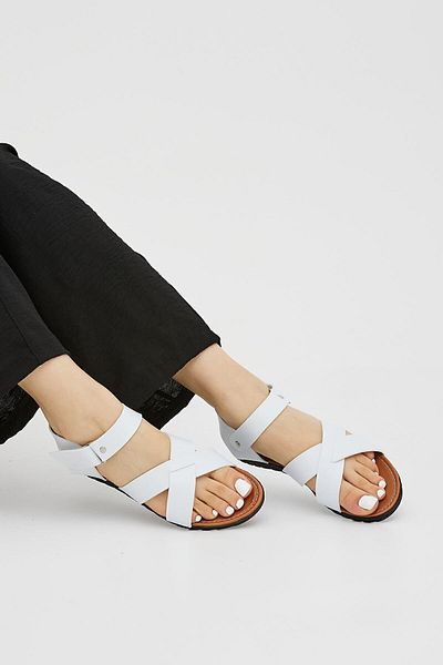 Moda Devrin Сандали с велкро велкро с бял кръст
