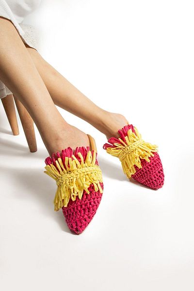 Moda Devrin Fujia Straw Tasseled Women's Slippers - Non-Slip Sole, for Pool, Sea, Beach