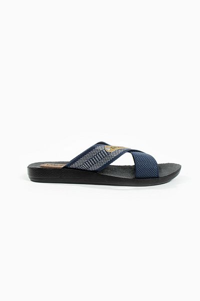 Moda Devrin Gz10489-04 Model Navy Blue White Summer Cross Slippers