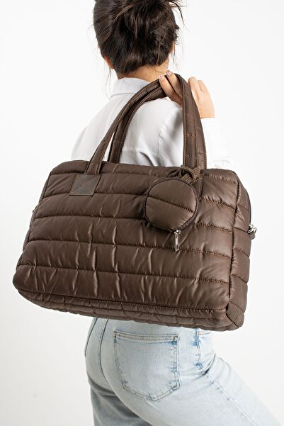 Moda Devrin Ежедневна плажна чанта за майка и бебе с кафяв портфейл Многофункционална чанта