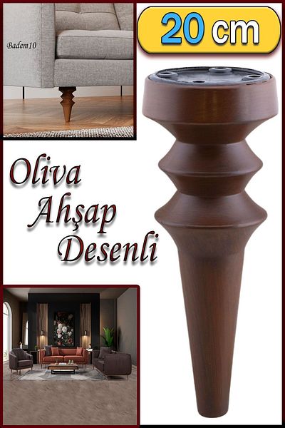 Badem10 Oliva Lemn Modelat 20 Cm Mobilier Canapea Fotoliu Unitate TV Consolă Upgrade Picior Picioare