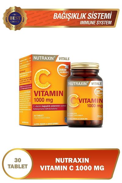 Nutraxin Vitamin C 1000 Mg - 30 Tablets Storage with Time Release