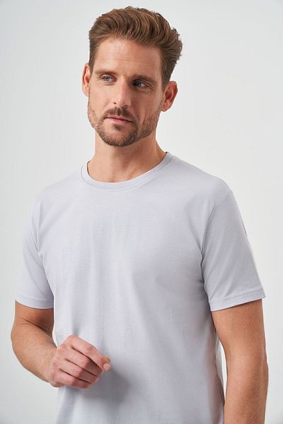Morven Men's Gray Basic Crew Neck Dynamic Fit T-Shirt