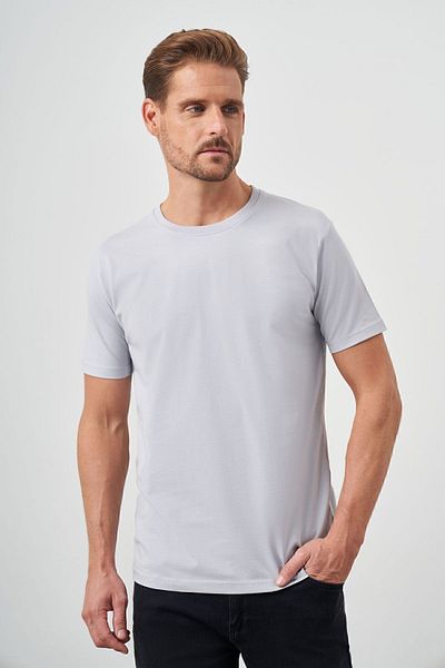 Morven Men's Gray Basic Crew Neck Dynamic Fit T-Shirt