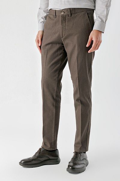 Morven Men's BROWN Cotton Side Pocket Dynamic Fit Chino Pants