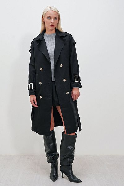 HAKKE Καμπαρντίνα Oversize Φαρδιά Κομμένη Ζώνη