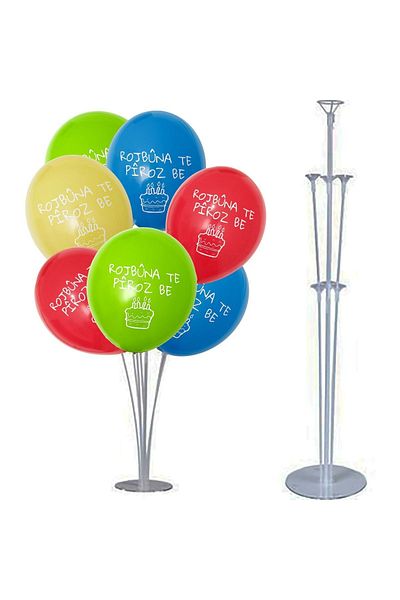 ZERYA Footed Balloon Stand for Turkish Birthday - 8 Balloons (Stand and Balloon)