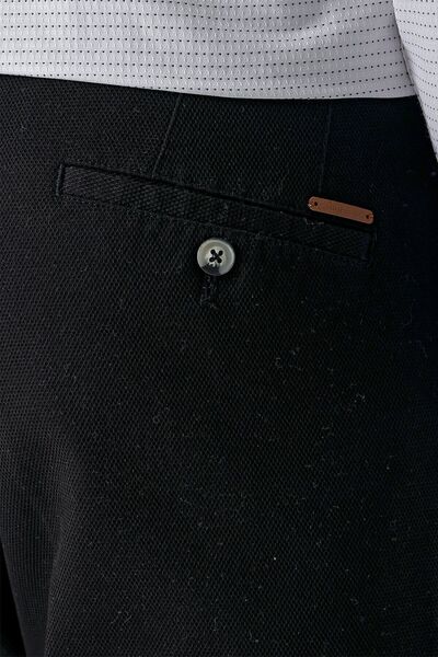 Morven Ανδρικό μαύρο βαμβακερό παντελόνι Chino με τσέπη Dynamic Fit