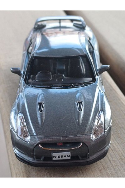 Kinsmart Çek Bırak Araba 2009 Nissan Gt-R R35-1:36 Antrasit Gri