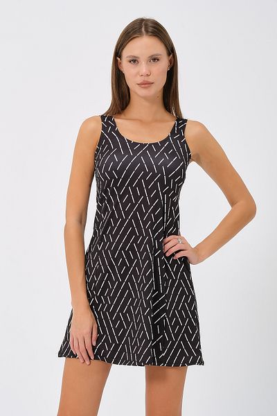 vawensea Women's Self-Adhesive Shorts Dress Swimsuit Geometric Patterned (with Breast Pad)