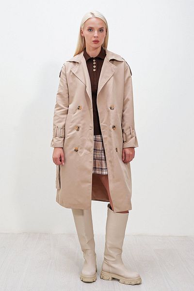 HAKKE Belted Oversize Trench Coat - Wide Cut