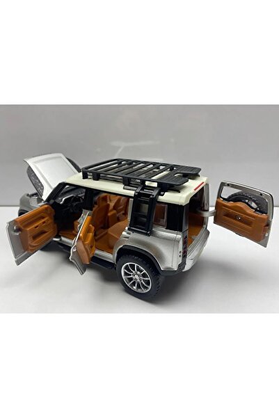 Hepsilazım Land Rover Defender Metal Araba 23 Cm Sesli Işıklı Kapılar Bagaj Kaput Açılır Oyuncak Demir Araç