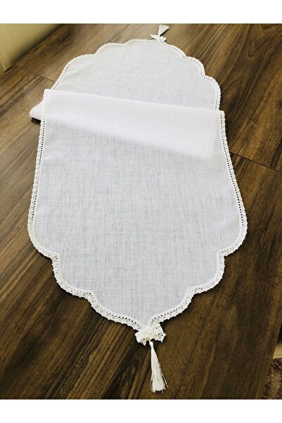 İpekce kanavice 45 X 120 Cm Linen Kumaş Işlemelik Runner