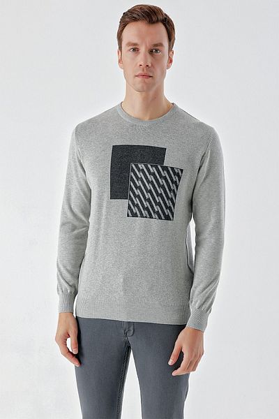 Morven Ανδρικά πλεκτά με άνετη εφαρμογή Grimel Trend Roman Crew Neck Dynamic Fit