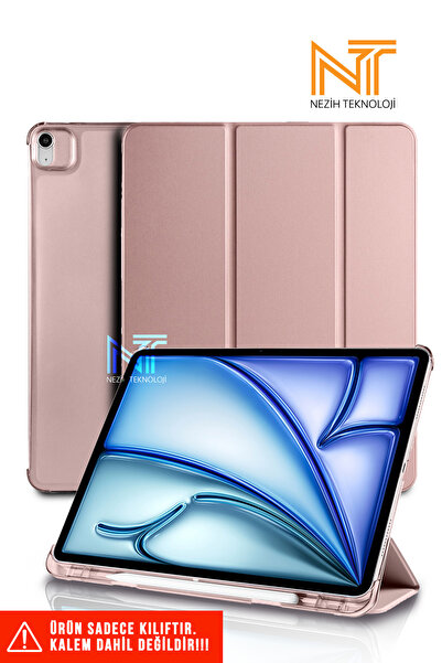 Nezih Case Apple Ipad Air 13 2024 / 2025 Uyumlu Katlanabilir Kalem Bölmeli Sm...