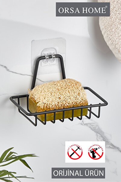 ORSA HOME 705 Snažna magična lepljiva crna posuda za sapun