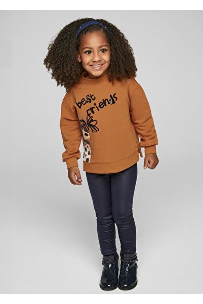 MAYORAL Patterned Crew Neck Sweatshirt and Tights for Girls - Set of 2