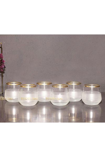 sudeka 6 Piece Niche Gold Glass and Soft Drink Glass Set