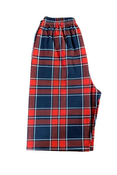 UygunHep Women's Red Plaid Patterned Comfortable Cotton Pajama Bottoms