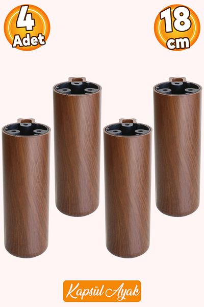 Badem10 Capsula Bohemian (PREMIUM) Nuc Inchis 18 Cm Mobilier Canapea Fotoliu Baza Inalta Picior Picioare 4 Buc