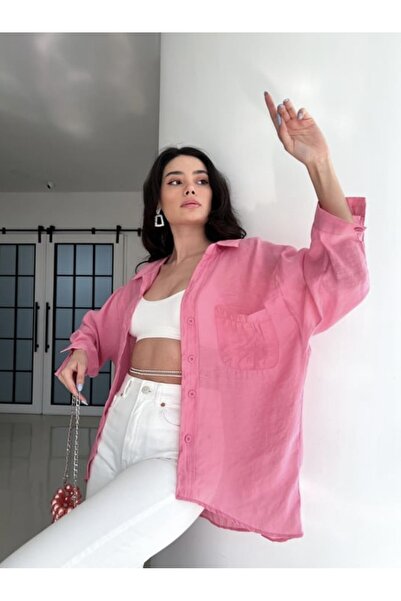 Tünel moda Düşük omuz detaylı gömlek