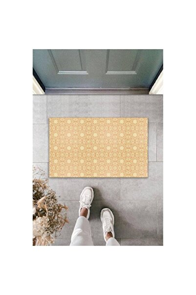 Dormot Home Covoraș de exterior cu motiv circular cu pulbere de imprimare dig...