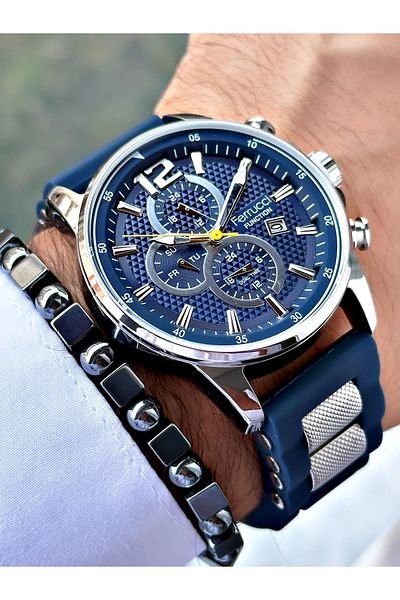 Ferrucci Men's Wristwatch - Function Fcf.11550Fs.02 Silicone Cord