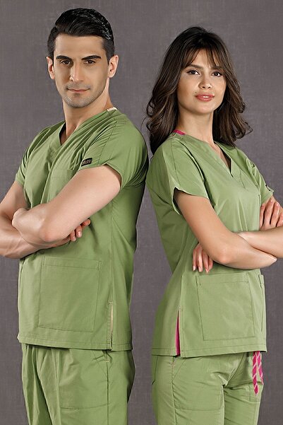 ÇİZGİ MEDİKAL Dr Greys Terikoton Verde Fistic Doctor Asistentă Uniformă Costu...
